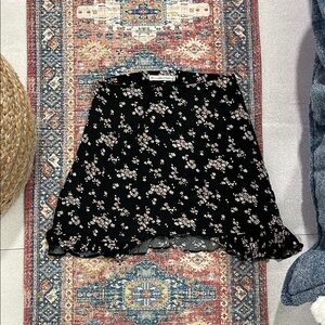 Black Floral Skirt